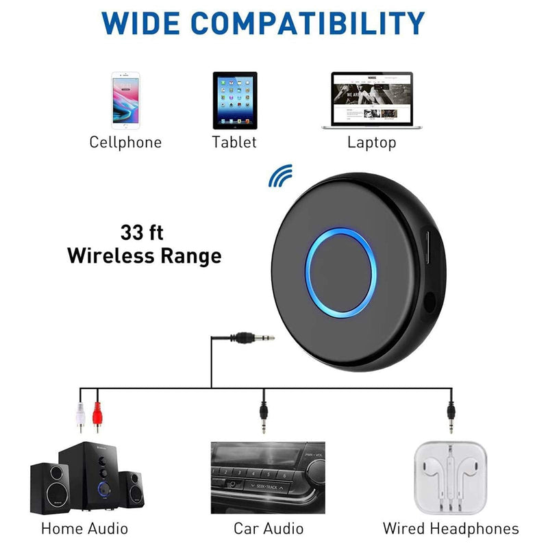 Bluetooth Aux Adapter for Car, SONRU Bluetooth 5.0 Receiver for Car,Wireless Audio Adapter Portable Hands-Free Car Kits with RCA AUX 3.5mm for Home/Car Stereo Music Streaming Sound System
