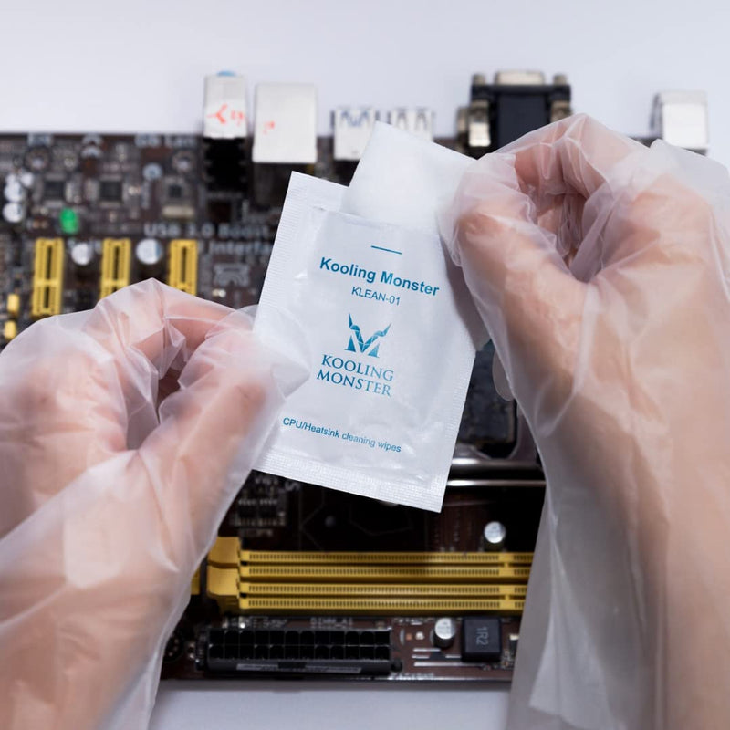 Kooling Monster KOLD-01, High Performance Silicone Thermal Paste for Cooling All CPU/Heatsinks, Silicone Paste Designed for Easy Spreading, Inc. Gloves & Cleaning Wipes, No Odor (0.7ml/1.8g) 0.7ml/1.8g