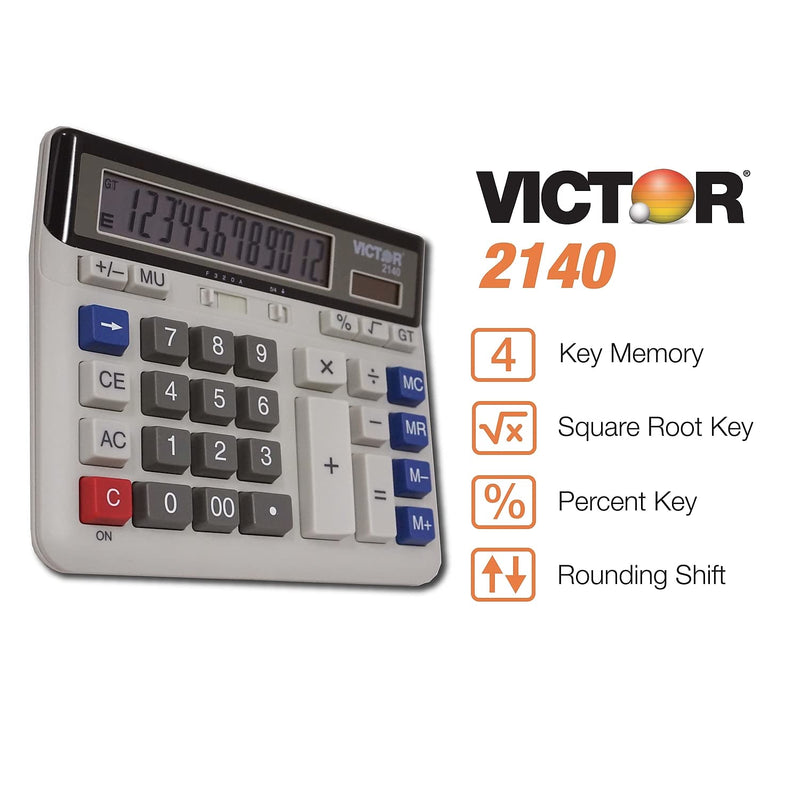 Victor 2140 2140 Desktop Business Calculator, 12-Digit LCD