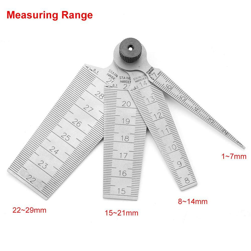 1 Set Taper Gage High Precision Stainless Steel Wedge Feeler Hole Taper Gauge Ruler Measuring Tool