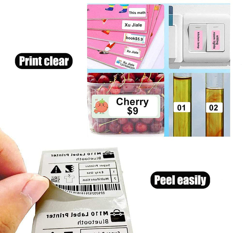 Adhesive B21 Labels Maker Tape, Waterproof Thermal Barcode Label Printer Paper Stickers (50x50mm-white4) 50x50mm-white*4