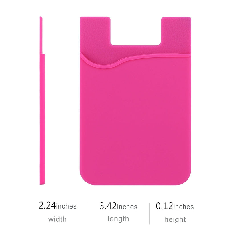 Cell Phone Wallet, Pofesun 3 Pack Cell Phone Stick on Wallet Card Holder Phone Pocket Adhesive Silicone Card Sleeve Compatible for iPhone, Samsung, Android and All Smartphones.(Blue, Pink, Green) Blue, Pink, Green
