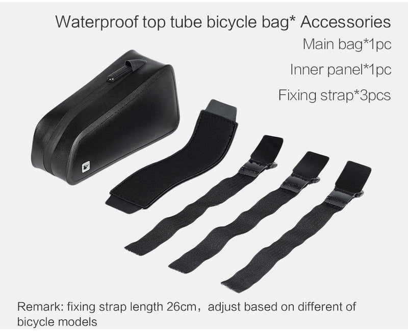 Rhinowalk Bike Bag Bike Top Tube Bag Bike Frame Bag Waterproof and Stable Bicycle Frame Bag Bicycle Bag Professional Cycling Accessories Black