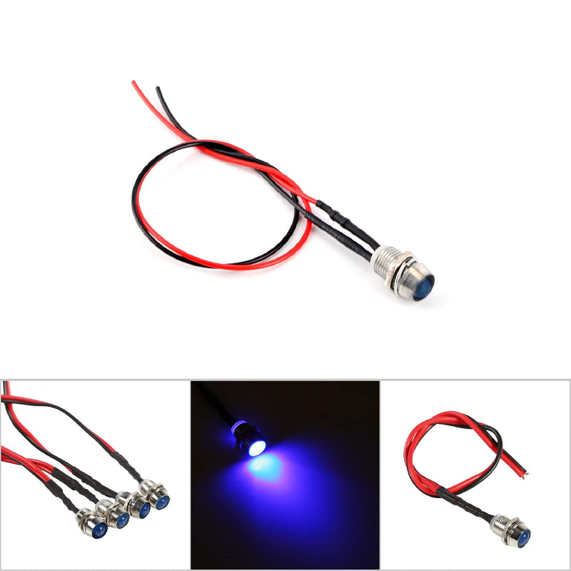 sourcing map 4-piece indicator light, 8 mm, LED indicator light, signal lamp, signal light, LED 12 V