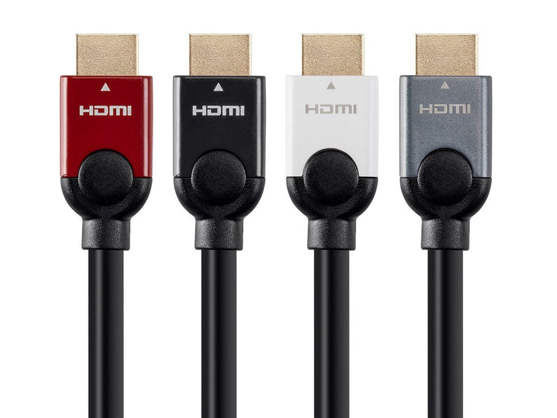 Monoprice HDMI High Speed Cable - 3 Feet - Red, 4K@60Hz, HDR, 18Gbps, 28AWG, YUV 4:4:4 - Select Metallic Series