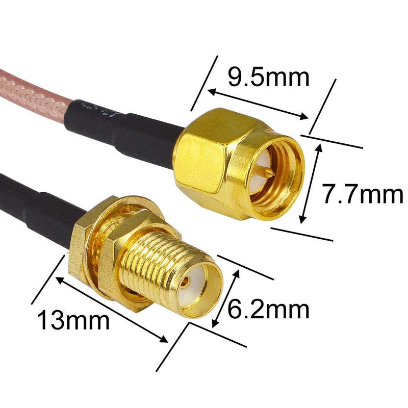 Nisaea Radio Antenna Extension Cable 3ft/1m SMA Male to SMA Female Low Loss Coalxial Jumper Cable RG316 for HT SDR Dongle Security System Antenna Extender