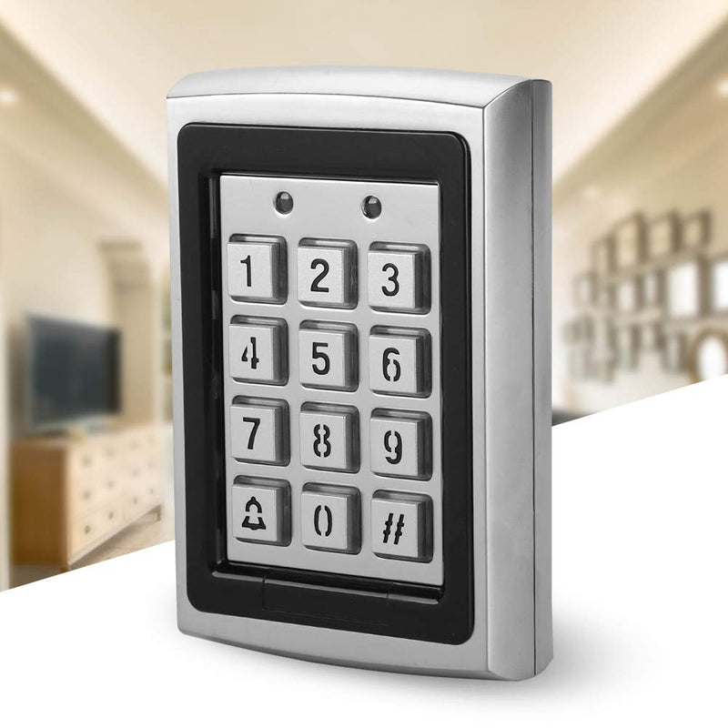 RFID 125KHz Standalone Access Control with Blue Backlit Keypad Support 1000 Users (Silver)