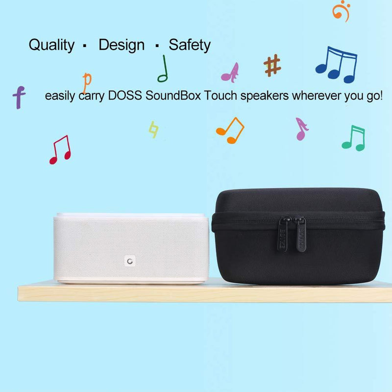 BOVKE Case for Doss SoundBox Touch Wireless Bluetooth V4.0 Portable Speaker with HD Sound and Bass Protective Hard EVA Travel Shockproof Carrying Case Cover Storage Pouch Bag, Black