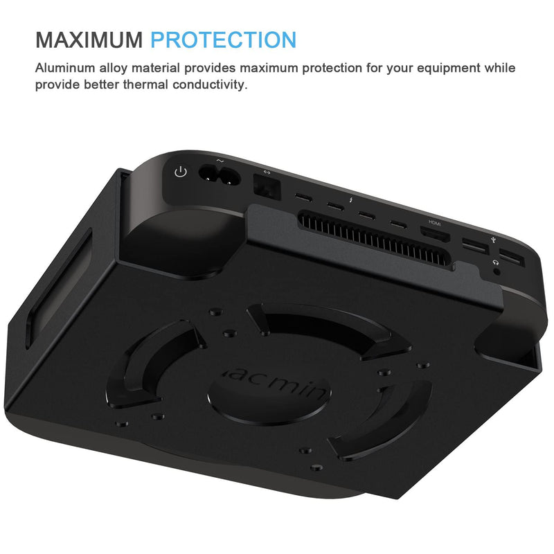 IFCASE Mac Mini M2 Mount, Heat Dissipation Design Anti-Scratch Behind Monitor, Under Desk, Wall Mount Stand for Mac Mini 2011 to 2023 M2 Pro, Compatible with VESA Hole (Black) Black