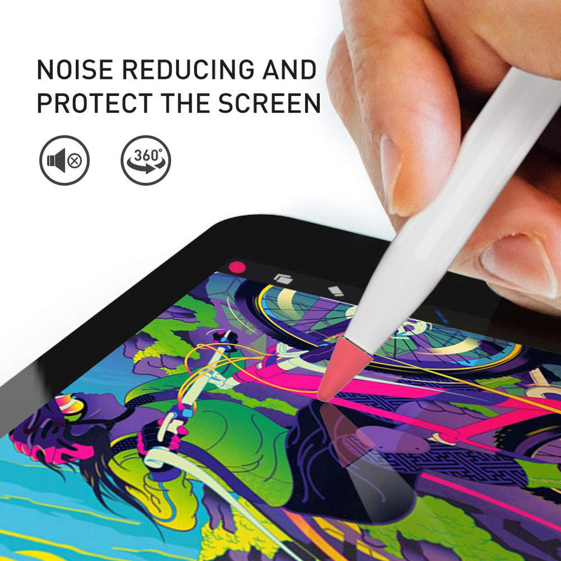 Delidigi 40 Pack Tips Cover for Apple Pencil 2nd Generation and 1st Gen Silicone Nibs Caps Writing Protection Accessories(Purple+Green+Orange+Red,40Pack) Purple+Green+Orange+Red