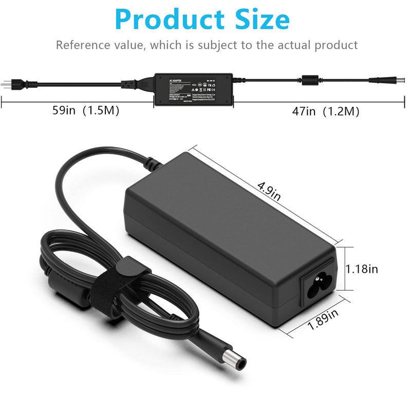 90W 65W Laptop Adapter Charger Fit for HP Pavilion 20'' 21''22'' 23'' All in One Desktop PC 24-g020 18-5110 19-2304 20-B010,19V 4.74A HP Probook 6560b 6570b 6470b 4530s 4540s 7.4*5.0mm AC Power Supply