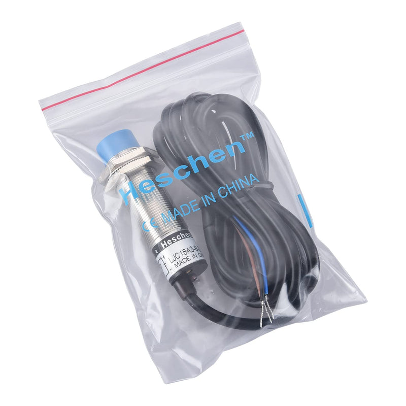Heschen M18 Capacitive Proximity Sensor Switch Non-Shield Type LJC18A3-B-Z/BY Detection 10mm 10-30VDC 200mA PNP Normally Open(NO) 3 Wires