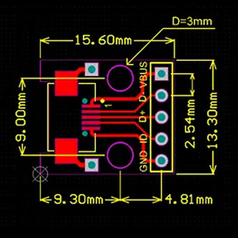 Chironal 20PCS Robot MICRO USB To DIP Adapter 5pin Female Connector B Type PCB Converter Pinboard Breadboard Switch Board SMT Mother Seat