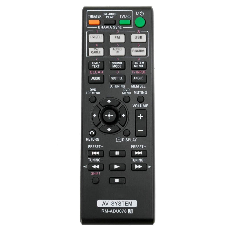 New Replace RM-ADU078 Remote Control RMADU078 fit for Sony DVD Home Theater AV System HCD-DZ610 DAV-DZ170 DAV-DZ171 DAV-DZ175 RM-ADU079 DAV-TZ210 DAV-TZ510 DAV-TZ710 HBD-DZ170 HBD-DZ171 HBD-DZ175