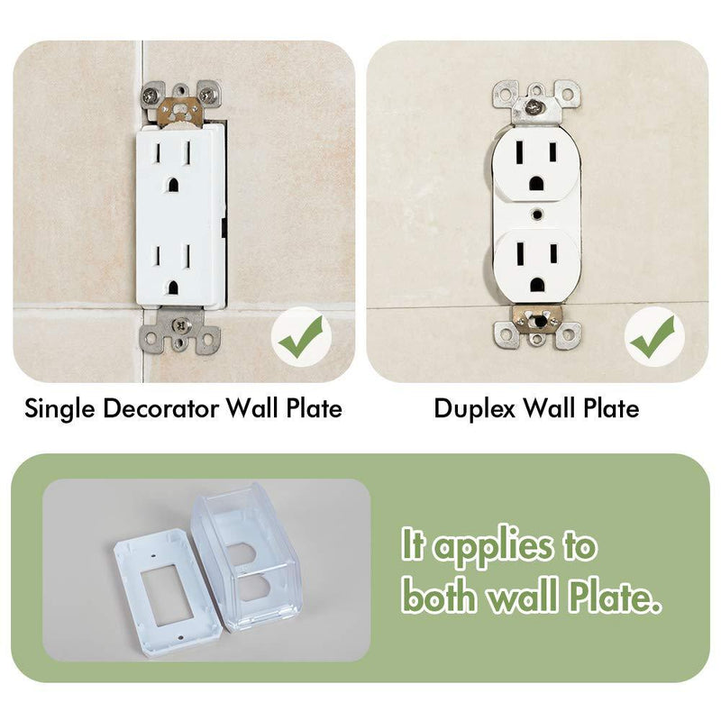 EUDEMON Baby Safety Electrical Outlet Cover Box Childproof Large Plug Cover for Babyproofing Outlets Easy to Install & Use (Transparent) Transparent