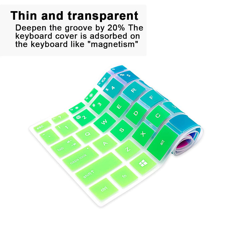 MMDW English Silicone Keyboard Cover for HP 2020 2019 2018 for HP 14" Laptop/for HP Pavilion X360 14M-BA 14M-CD 14M-DH 14-BF 14-cm 14-CF 14-DF 14-DK 14-DS 14-DQ Series,Rainbow Rainbow