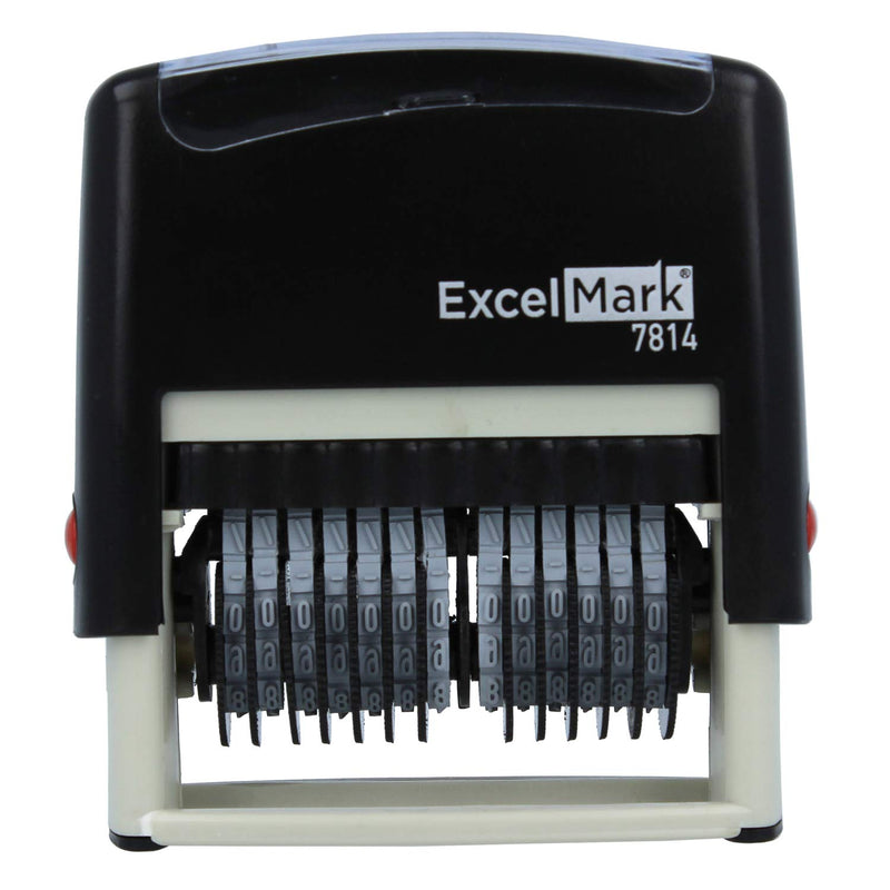 ExcelMark 13 Band Self-Inking Number Stamp - 2" x 1/4" Impression - Black Ink (7814)