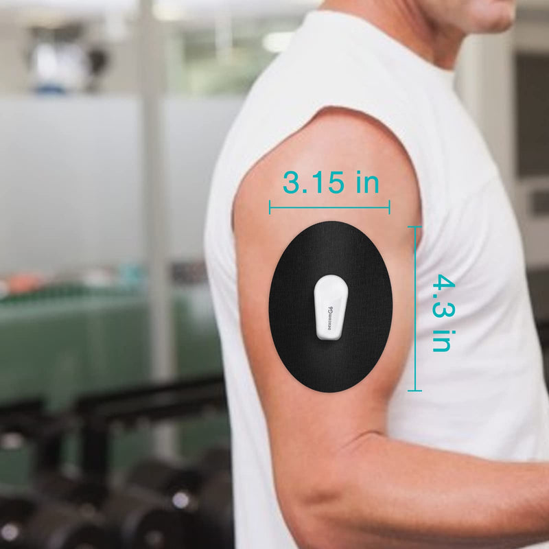 MEDMAX CGM Patches for Dexcom G6 (25-Pack), Sweat-Resistant Waterproof Breathable Skin-Friendly Latex Free Adhesive Patches, Durable Pre-Cut CGM G6 Sensor Patches (Black) Black