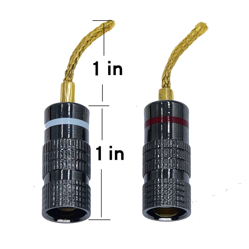 Screw-Type Connectors Deadbolt Flex Pin Banana Adapter Plug to 4mm Female Bananas Jack Center Surround Wire for Spring Loaded Speaker Terminals Inputs 4 Pack