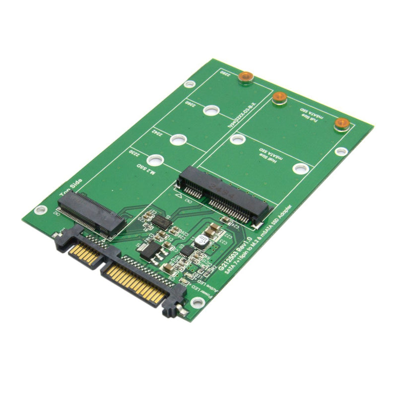 Cablecc USB 3.0 to SATA 22pin 2.5 Hard Disk to 2 in 1 Combo Mini PCI- E 2 Lane M.2 NGFF & mSATA SSD Adapter Converter