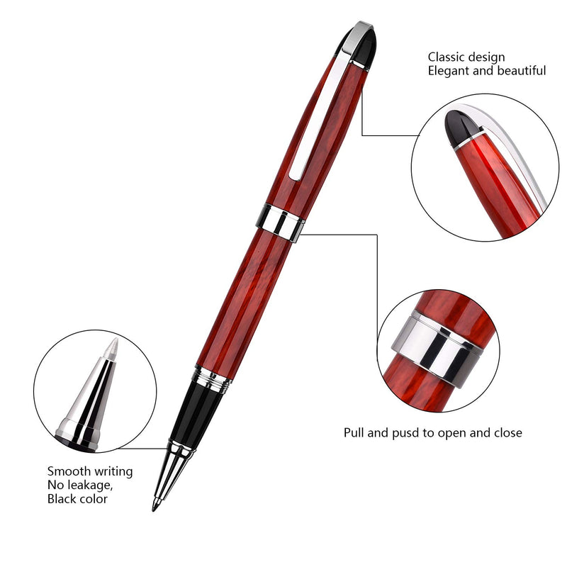 Ballpoint Pen Set With Gift Box and 2 Extra Black Ink refills-Luxury Elegant Fancy Nice Gift Pen Set for Office Signature Executive Business Red and black