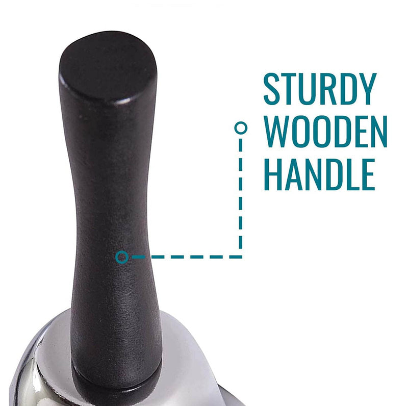 DMI Hand & Call Bell to Care for The Sick and Elderly/ Signal Dinner/ Call for Pets, Silver, 4.75"