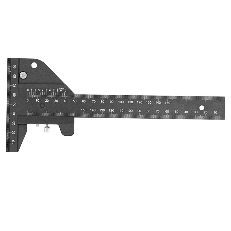 Fafeicy 0~210mm T-type ruler with 0.05mm accuracy, aluminum alloy multifunctional wooden ruler, with two vertical end scales, for multifunctional line drawing and measurement