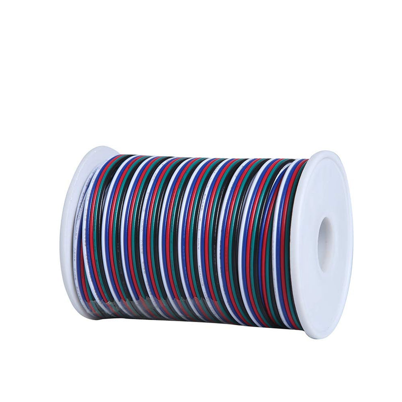 C-able 65.6ft(20m) RGBW Wire Extension Cable with Spool, 12V RGBW 5Pin Led Lights Wires Strip Kit Extend Wire for 5050 3528, with 8PCS RGBW Led Strip Connectors