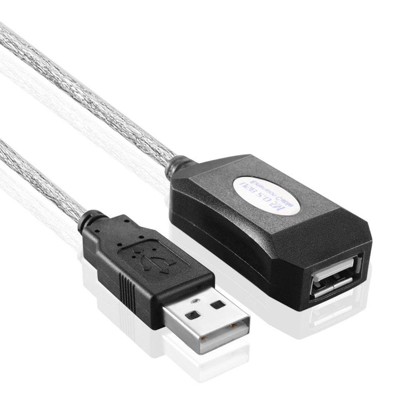 TNP USB Extension Cable 15 ft - High Speed USB 2.0 Active Extender Cord Repeater Booster Type A Male to A Female for External Hard Drive, Printer, Scanner, Mouse, Keyboard, USB Hub, Windows PC, Mac