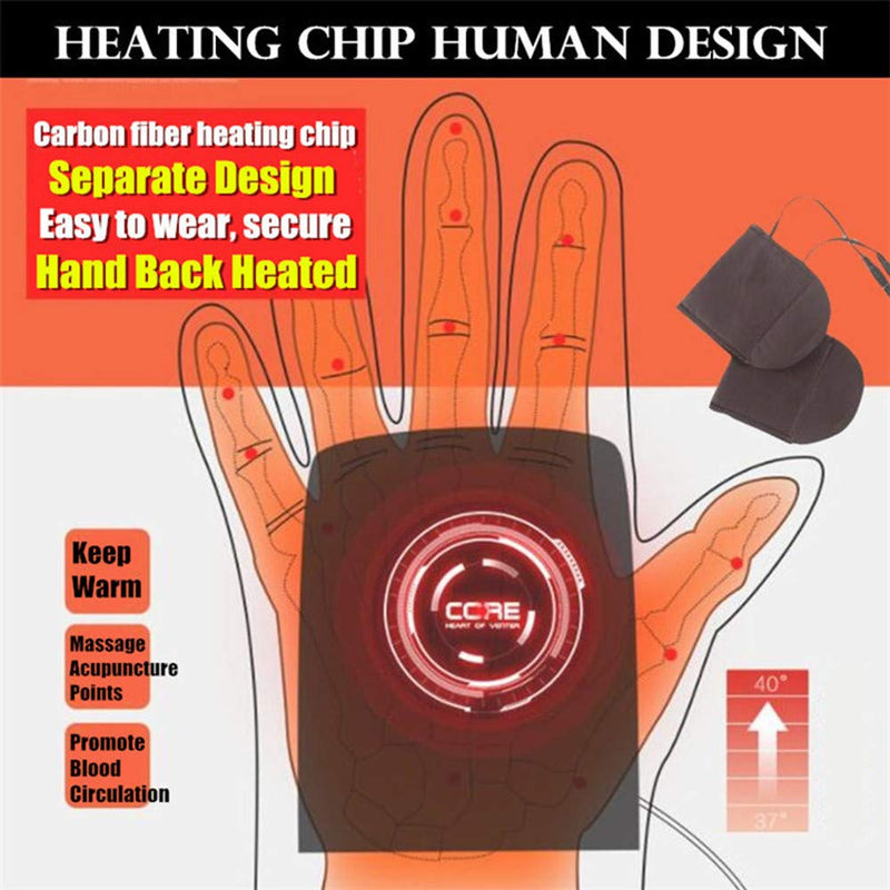 Women's & Men's USB Heated Gloves Knitting Hands Full & Half Heated Fingerless Heating Warmer with Button Washable Design, Mitten Winter Hands Warm Laptop Gloves (Navy) Navy