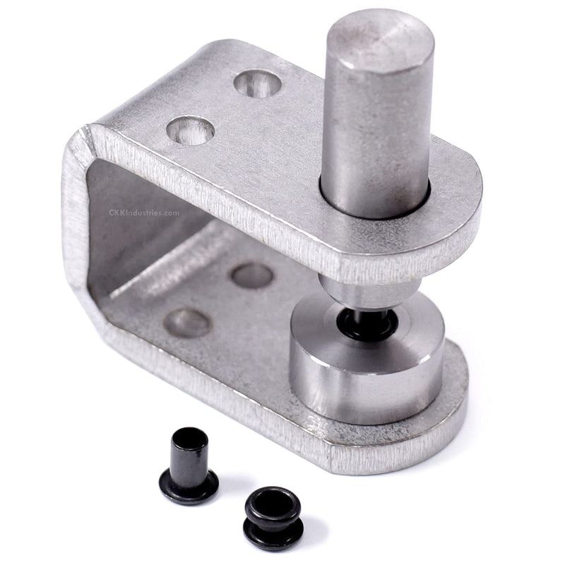 Eyelet Setting Tool & Eyelet Combo - (1) [ #6 3-Piece Eyelet Setting Tool (3/16 Inch) ] + (100) [#6-9 Black Eyelets (3/16 Inch Diameter)] - for Holster Making, Sewing, Tents, Banners, Sails, etc. (#6 Setting Tool) + (100)(6-9 Black Eyelets)
