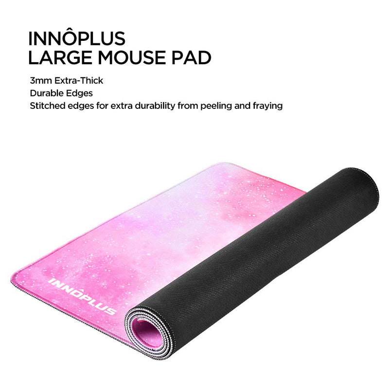 Gaming Mouse Pad, Large Mouse Pad XL Pink, Mouse Pads for Computers 31.5×15.75In, Large Extended Gaming Keyboard Mouse Pads, Big Desk Mouse Mat Designed for Gaming Surface/Office, Durable Edges