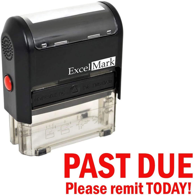 Past Due Please REMIT Today - Self Inking Bill Collection Stamp in Red Ink