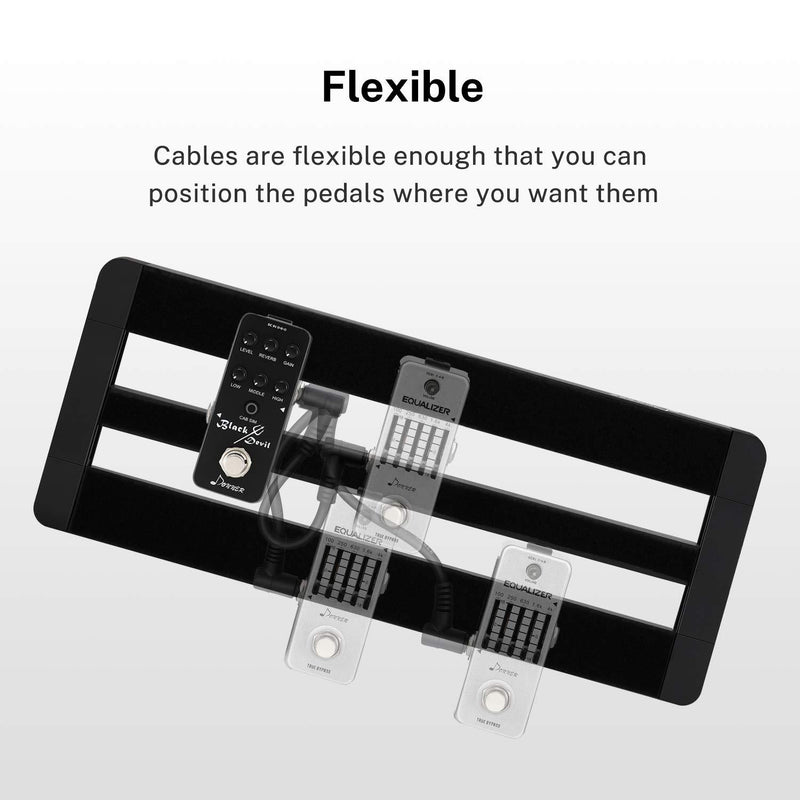 Donner 6 Inch Guitar Patch Cable Guitar Effect Pedal Cables Black 6 Pack