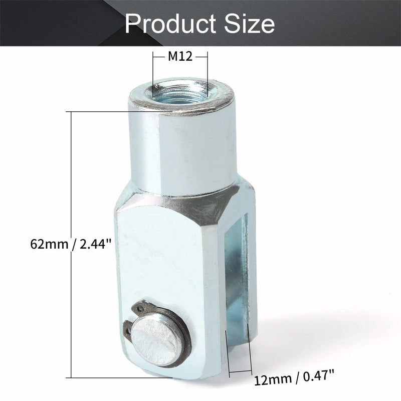 Othmro 1pcs Air Cylinder Rod Clevis End 62mm Length M12x1.25 Female Thread Y Connector