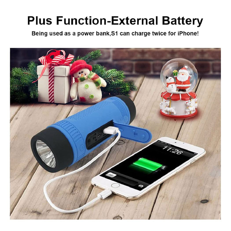 Outdoor Bluetooth Speakers, Portable Speaker for Bicycle Bike Wireless, Zealot S1 4000mAh Power Bank, Splashproof Microphone LED Light TF AUX, Full Outdoor Accessories for iOS Andoird (Gray) A-Gray