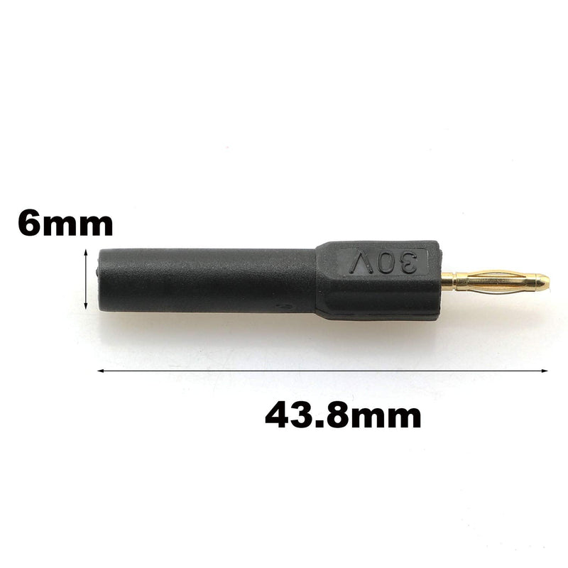heyous 2pcs Gold Plated 2mm Mini Male Banana Plug To 4mm Female Jack Connector Adapter (Color: 1red1black)