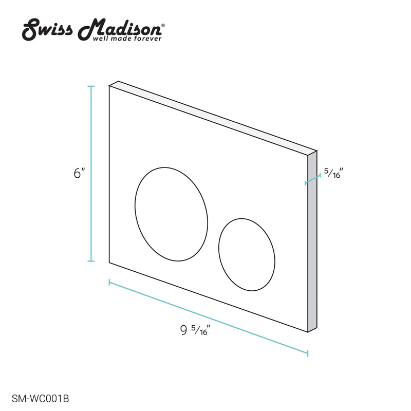 Swiss Madison Well Made Forever SM-WC001B Actuator Flush Plate, Black Round Button