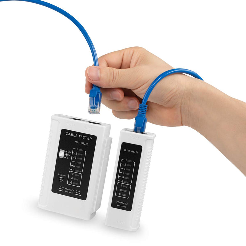 RJ45 Cable Tester Network Cable Tester Ethernet Wire Test Tool for LAN Phone RJ45 RJ11 RJ12 Cat5 Cat5e Cat6 Cat6a Cat7 UTP/Shield Cable 1