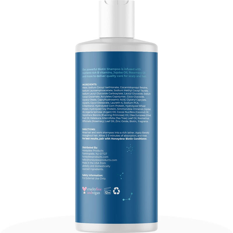 Biotin Hair Shampoo for Thinning Hair - Volumizing Biotin Shampoo for Men and Womens Hair Moisturizer - Sulfate Free Shampoo with Biotin and Moisturizing Shampoo for Dry Hair over 95% Natural Derived