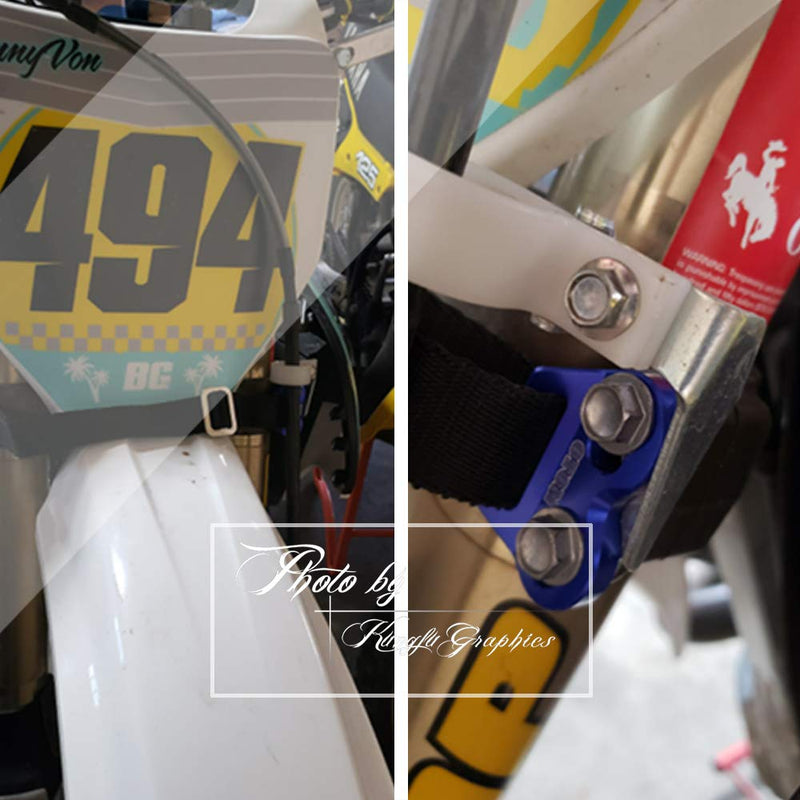 Kungfu Graphics Front Adjustable Rescue Strap for Dirtbikes Motocross Enduro Supercross Universal, Blue