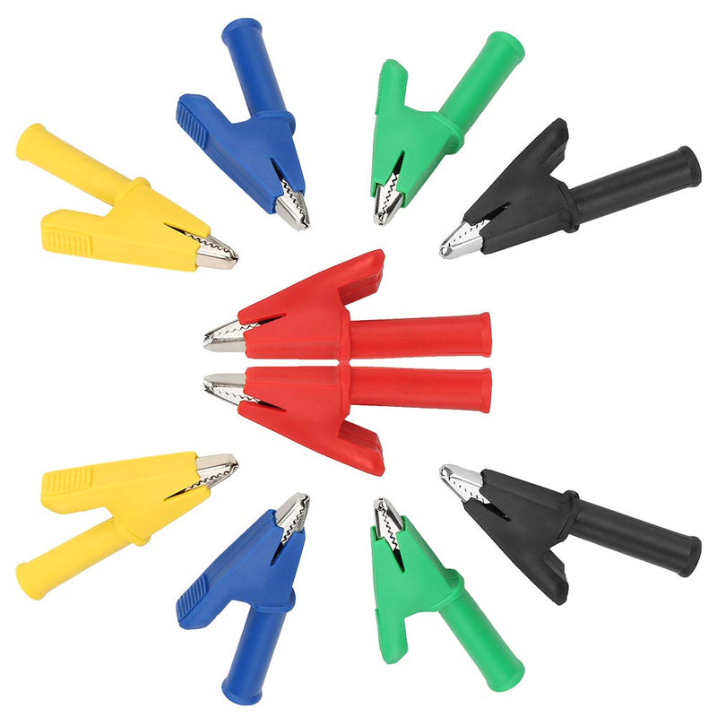 Folders Safety Test Clips 10pcs /Set P2002 20A 5 Colors 4mm Banana Jack Safety Test Clip for Multimeter 380V