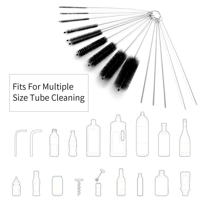 DanziX Nylon Tube Brush Cleaner, 2 Sets of Pipe Cleaning Brush Kit Total 30 PCS with Free Pouch for Drinking Straws Glasses Keyboards Jewelry - 20 Brushes+10 Needles