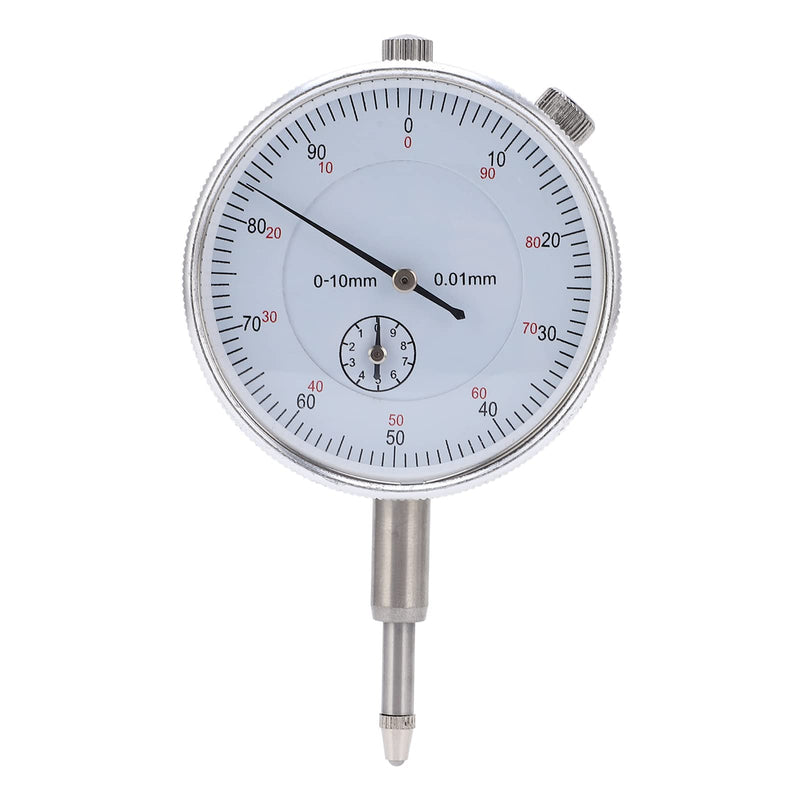 Pointer dial indicator, embedded brass sleeve, high-precision mechanical dial indicator made of wear-resistant stainless steel for precise measurements (0-10 mm) 0-10 mm