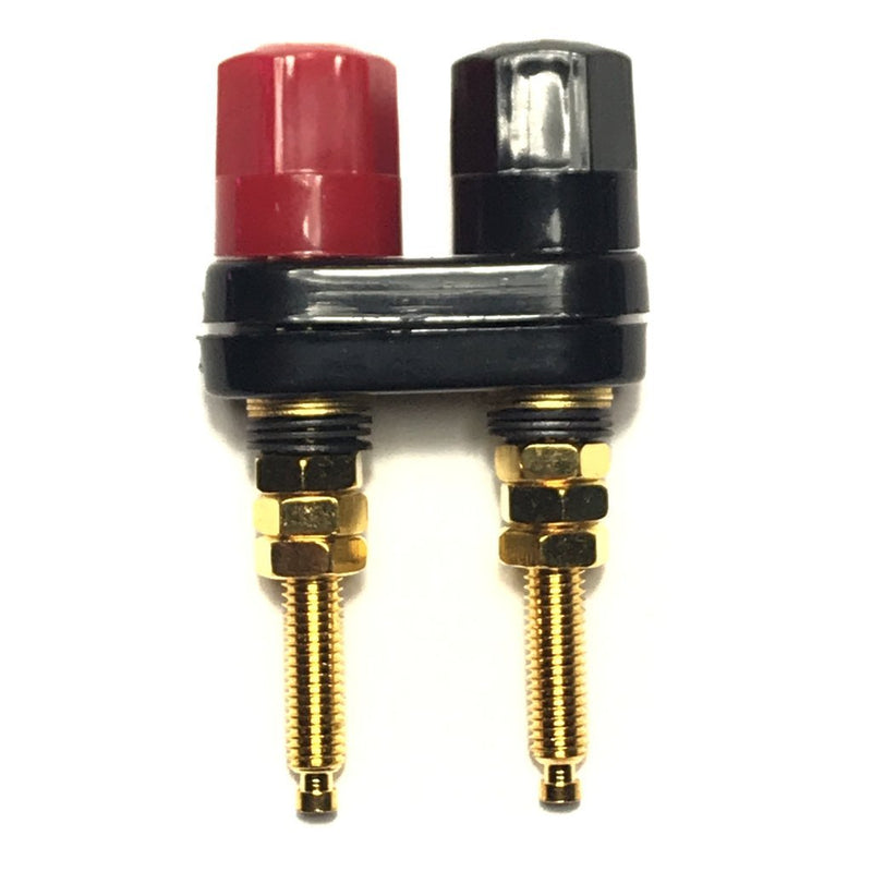 CESS Dual Binding Post Terminal - Amplifier/Speaker/Power Cable Connector - Banana Jack Socket - Length 2.3" (2 Pack)
