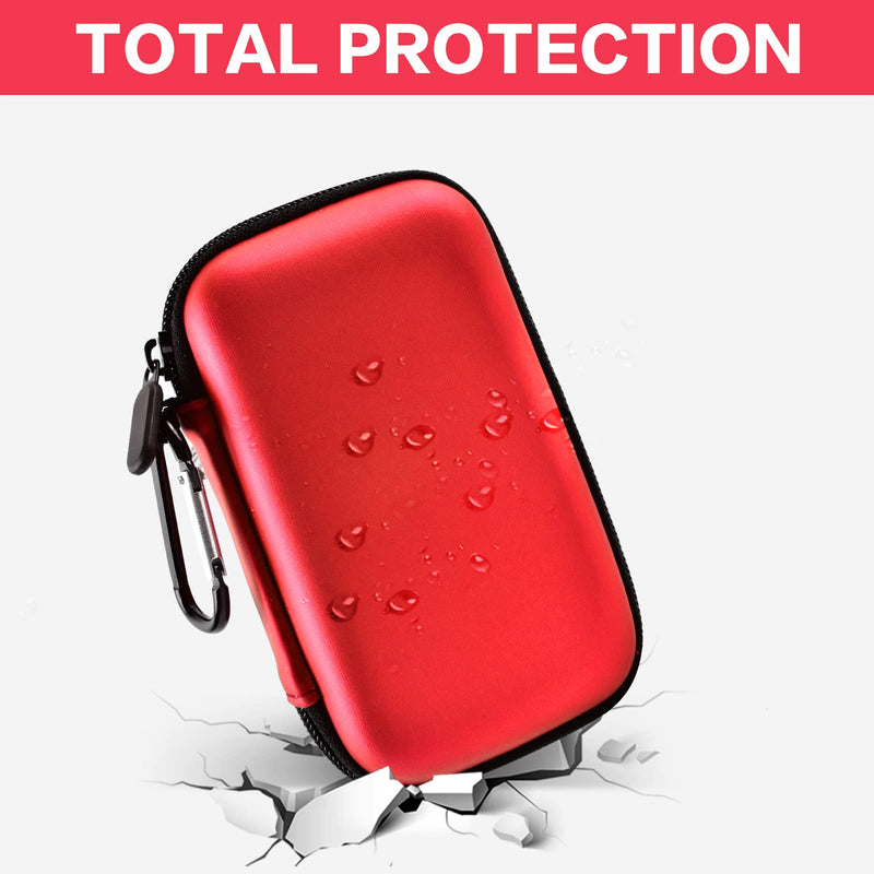Case Compatible with Samsung T7/ T7 Touch Portable SSD 1TB 2TB 500GB USB 3.2 External Solid State Drive, Travel Carrying Storage Organizer Fits for USB Cables and More Accessories (Red) Red