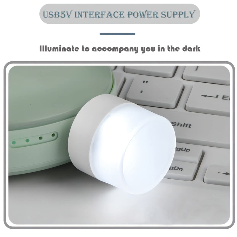 DASITON Plug in LED Night Light Mini USB LED Light Flexible USB LED Ambient Light Mini USB LED Light, LED Portable car Bulb, Indoor, Outdoor, Reading, Sleep (4 White Ligh) 4 White Light