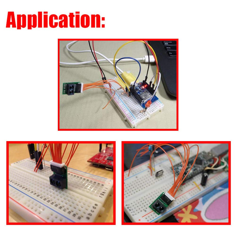 DAOKI 2Pack Distance Sensor Module GP2Y0E03 Infrared Ranging Sensor 4-50CM I2C Output for Arduino with M-M Dupont Cable 20PIN