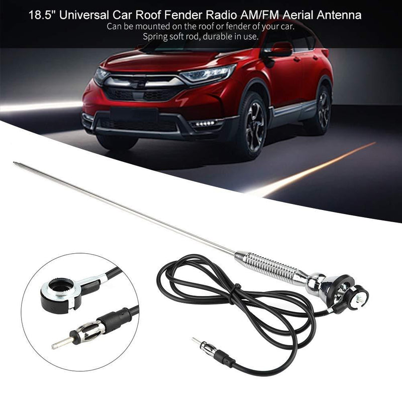 Akozon Antenna 18.5" Universal Car Roof Fender Radio AM/FM Aerial Antenna 180°Swivel