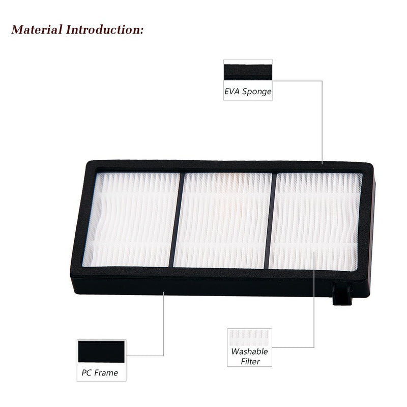 I clean 10pcs Replacement iRobot Roomba Hepa Filter, Parts Fit for Roomba 980 960 880 860 870 890 Robotic Vacuum 800&900 Series, with A Free Cleaning Brush